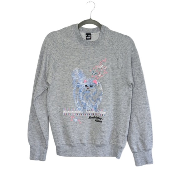 Vintage Tops - VTG Cat Kitty Fairy Kei Crewneck Sweats Arkansas